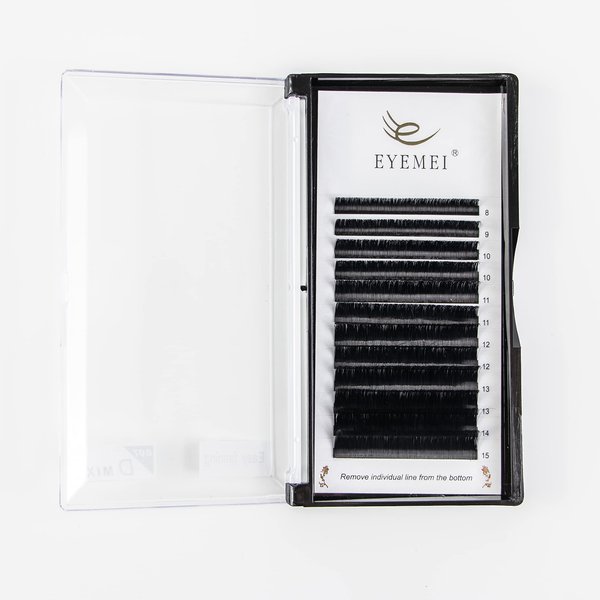 Eyelash Extensions 0.20 D Curl 17mm Eyelash Extension 3D Black Natural Faux Mink Lash Eyelash Extensions Single Length False Eyelashes Professional Use by EYEMEI (0.20-D-17mm)