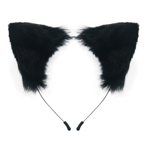 QinRuan Cat Fox Faux Fur Ears Headband Cute Halloween Fancy Dress Cosplay Handmade Animal Furry Ears Hair Hoop