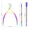 Cuticle Trimmer with Cuticle Pusher and Scissors, Cuticle Remover Professional Durable Pedicure Manicure Tools, Stainless Steel Cuticle Nipper Cutter Clipper Nail Tools for Fingernails and Toenails