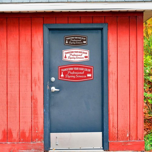 Signs ByLITA Fancy Transform Your Hair Color Professional Dyeing Services Easy Installation | Durable Construction | Barbers | Grooming and Styling | Hair Sign (Brushed Gold) - Medium