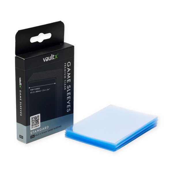Vault X Standard Board Game Sleeves for Cards of 63x88mm Protect, Preserve with Non-PVC Anti-Static Fitted Sheath (50pcs)