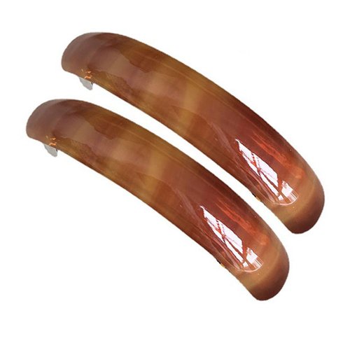 Big Acrylic Hair Barrettes Tortoise Shell Celluloid Matte French Hair Barrettes Flat Hair Clips For Thick,Kinky,Curly,Voluminous Hair Hair Styling Clips Ponytail for Women CrossFit,2 Pack (Brown)