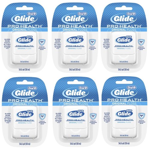 Oral-B Glide Pro-Health Dental Floss, Original Floss, 50m, Pack of 6