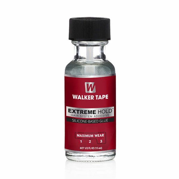 Extreme Hold Silicone-Based Glue Hair System Adhesive Wig Glue by Walker Tape Maximum Wear, 0.5 Ounce