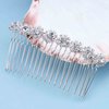 Allereyae Rhinestone Hair Comb Barrette Crystal Wedding Hair Comb Barrette Silver CZ Bling Bridal Headpieces Decorative Head Clip Headwear Bridal Hair Accessories for Women (Style 3)