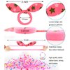 YASUNMI 50pcs Children Hair Ties+200pcs Rubber Bands, Cute Toddler Rabbit Ear Hair Ties, Seamless No Crease Elastic Cotton Bows Ponytail Holders Hair Accessories for Baby Toddler, Kids, Teens