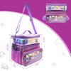 Taladad Upgrade Carrying Case for Tonie box, Double Storage Bag Compatible with Tonies Figures Characters Tonie Organizer with Shoulder Strap,Toniebox Starter Set Purple