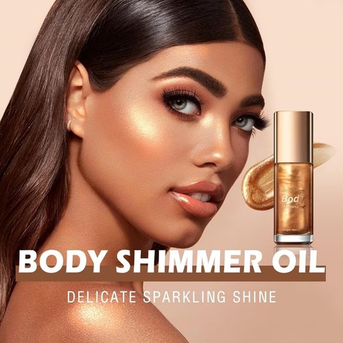 MAEPEOR Body Luminizer 5 Colors Smooth Subtle Shimmer Body Illuminator Moisturizing Long Lasting Summer Glow Illuminator For Face & Body (40ML, 03 Bronze Gold)