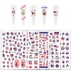 8 Sheets 4th of July Nail Stickers American Flag Independence Day Nail Art Stickers 3D Self-Adhesive Acrylic Nail Art Star Eagle Butterfly Nail Decals for Women Girls DIY Manicure Decoration