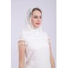 Cilkus Lace veil Mantilla veil Shawl or Scarf Latin Mass Head Cover with Fringed lace (White)