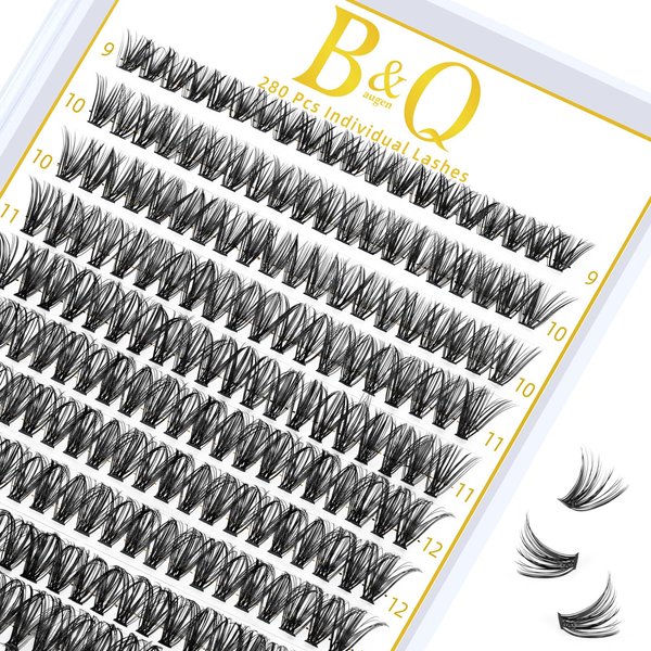 Lash Clusters 40D-D-9-16MIX 280 Clusters False Eyelash 20D 30D 40D Individual Lashes Cluster DIY Eyelash Extensions at Home (40D-D,9-16MIX)