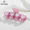 TOVABA Hair Claw Clips for Women Pink Heart Shape Hair Clips Cute Medium Hair Clips Trendy Hair Claw Clips Hair Accessories for Women Strong Hold Jaw Hair Clip for Thick Thin Hair
