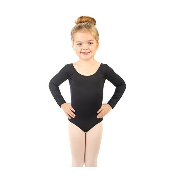 Elowel Gymnastics Leotards for Girls - Long Sleeve & Scoop Neck Leotard for Girls Dance