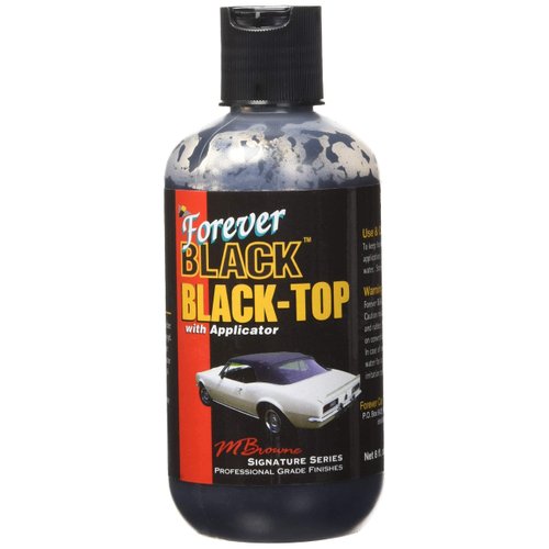 Forever Black Black-Top Gel with Applicator - Black Convertible Top Dye for Restoring Black Color of Car Top