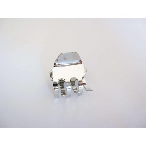 Generic Small mini shiny silver tone metal hair claw clip (Clip quantity: 1 clip)