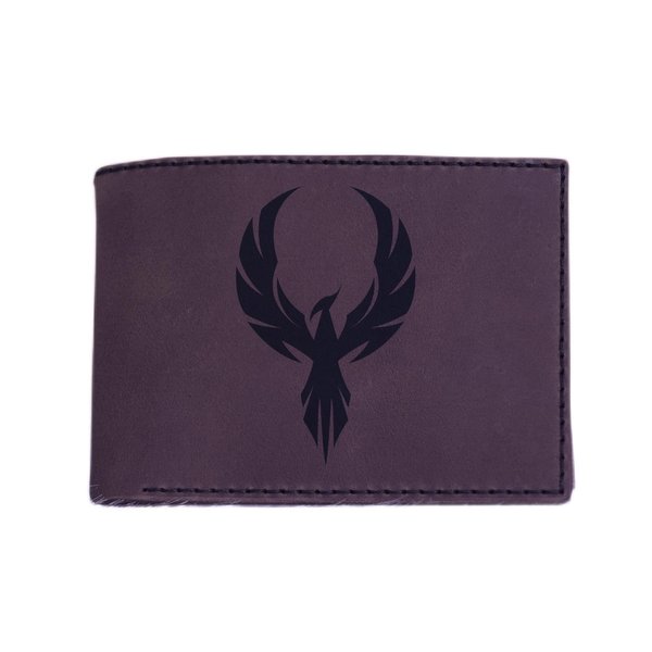 VietsWay Men's Eagle Abstract -23 Natural Genuine Leather Flipout Slim ID Wallet MHLT_04