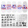 JERCLITY 6pcs Independence Day Nail Stamping Plates Patriotic Nail Stamping Kit 4th of July American Flag Stars Statue of Liberty Image Plates Nail Art Design Template Print Nail Stamper Kit for Women