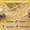 20100Pcs Gold Rhinestones with b 7000 Glue for Crafts Clothing Clothes Nails, Gold Flatback Crystals Diamonds for Clothing Fabric Shoes, Flat Back Rhinestones Bulk Bedazzle Kit 2/3/4/5/6mm Gemstones
