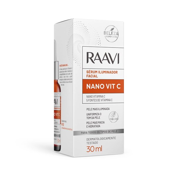 RAAVI Nano Vit C Facial Illuminating Serum | Brightens & Evens Skin Tone | Reduces Hyperpigmentation | Fast Absorbing | Reduces Dark Spots | Vegan | Non-Oily Finish | 30ml