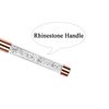 YCYAN 1Pcs Oval UV Gel Nail Brush Rhinestone Handle Professional Nail Art Tools Size 8 Rose Gold