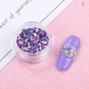 Mesiyun Nail Art Blue Glitter Sequins 3D Pearl Nails Shining Flakes Acrylic Powder Dust Chunky Flake 12Jars
