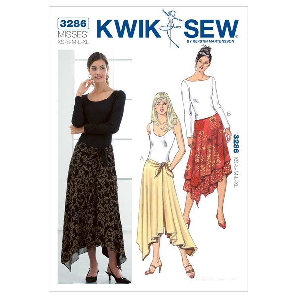 Kwik Sew K3286 Skirts Sewing Pattern, Size XS-S-M-L-XL
