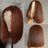 13X4 Straight HD Transparent #4 Brown Bob Wig Human Hair Wear and Go Glueless Wigs Human Hair Pre Plucked Pre Cut Bob Frontal Wigs With Baby Hair Chocolate Brown Bob Lace Front Wigs For Black Women