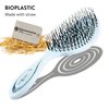 Chiara Ambra Organic Detangling Hair Brush for Women, Men & Children, Unique Spiral Hairbrush, Vented Hair Straightening Brushes for Straight, Curly & Wet Hair - Does not Pull on Hair – Light Blue
