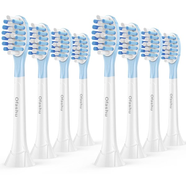 Ofashu Replacement Toothbrush Heads for Philips Sonicare ProtectiveClean C3 G3 W3 C2 4100 9044, White, 8 Packs