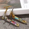 Gold Mini Two Wheel Toys Tiny Fingerboard Scooters, Mini Finger Skateboards Toy, Finger Scooter Fingertip Movement Skateboard for Finger Training Finger Toy Skateboards Finger Boards and Finger Bikes