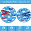 116 Pcs Airplane Birthday Party Decor Time Flies Paper Plates Napkins Forks Cups Tablecloth Banner Dinnerware for Aviation Theme Boys Baby Shower 1st 2nd 3rd 4th Bday Party Supplies Decorations