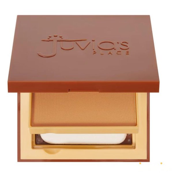 Juvia's Place I am Magic Powder Foundation VL2 Valencia - Compact Pressed Face Makeup Professional Matte Clean Finish Skin Clarity Setting Powdered Blend Fresh Waterproof Blot Mirror Puff Cosmetics