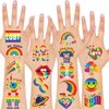 HOWAF Gay Pride Tattoos LGBT Rainbow Temporary Tattoo Sticker, 48 Designs 96pcs Rainbow Heart Tattoos Stickers Waterproof Rainbow Flag Face Body Paint Sticker for Women Men LGBT Pride Parades Celebrations