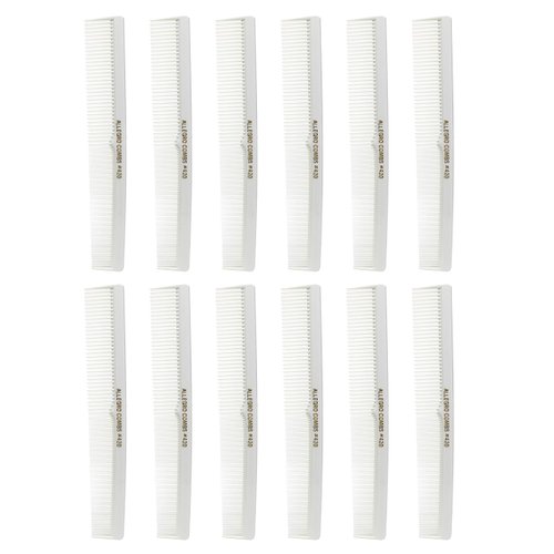 Allegro Combs #420 Hair Combs Barber Comb Beard Comb Combs For Women Mustache Comb Pocket Comb White Combs 12 Units