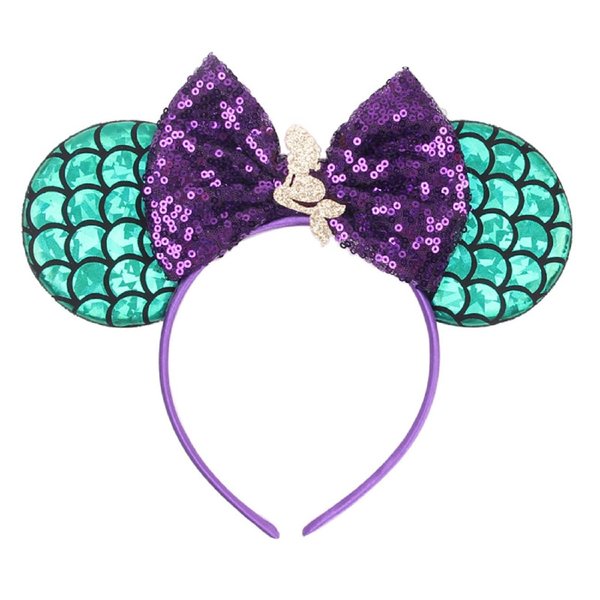 LSHDXD Mermaid Headband Mouse Ear Headband Hair Hoop, Bow Headband Hair band Hair Accessories for Mermaid Themed Party Decorations