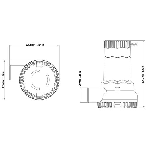 AIRTAK Bilge Pump for Boat DC12V 1500GPH Small Bilge Pump 12 Volt Electric Water Pump Low Noise