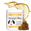 waggedy Max Omega Chews for Dogs w/Fish Oil, Essential Fatty Acids & Turmeric – Supports Immune System Health in Canines, Shine to Coats, Helps Reduce Dog Inflammation, Joint Pain & Allergies (60)