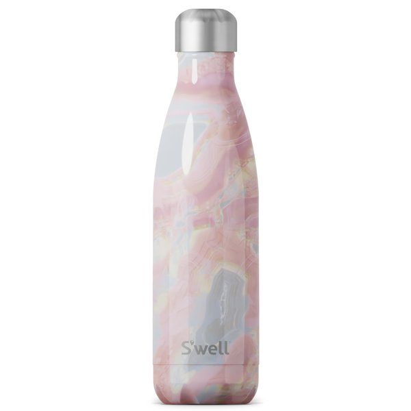 S'well Stainless Steel Water Bottle, 17oz, Geode Rose, Triple Layered Vacuum Insulated Containers Keeps Drinks Cold for 36 Hours and Hot for 18, BPA Free, Perfect for On the Go