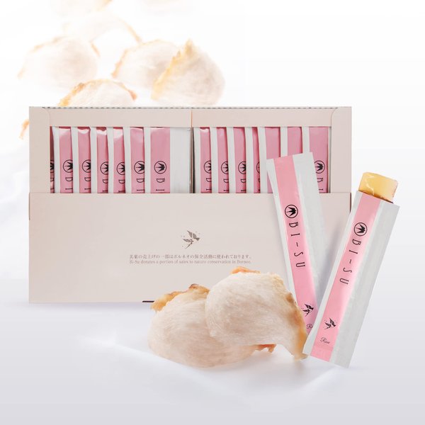 BI-SU Extract Jelly Stick | Natural Swiftlet Nests Extract, Collagen, Vitamin C, Japanese Skincare, Anti-Aging, Maintains Skin's Elasticity, Boosts Immune System, GI Health, Rose Flavor, 30 PCS