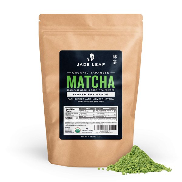 Jade Leaf Matcha Organic Japanese Matcha Green Tea Powder - Ingredient Grade (1 Pound)