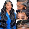 250 Density Wear and Go Body Wave Lace Front Wigs Human Hair Pre Plucked 13x4 HD Transparent Frontal Glueless Wigs Human Hair with Baby Hair Natural Hairline Human Hair Wigs for Black Women 18 Inch