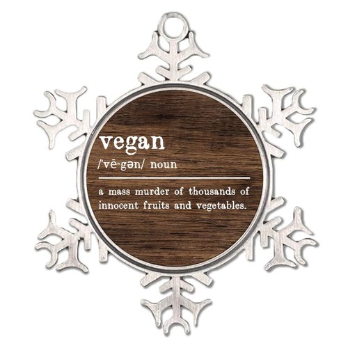 Vegan Noun Definition Christmas Tree Hanging Ornaments Concept Text Typography Snowflake Ornaments Xmas Tree Decoration Words with Definition Rustic Pendant for Kids Children Daughter Son