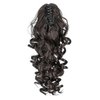 SWACC 12-Inch Short Screw Curls Claw Clip Ponytail Extensions Synthetic Clip in Drawstring Curly Ponytail Hairpiece Jaw Clip Hair Extension (Natural Color Close to Black-2#)
