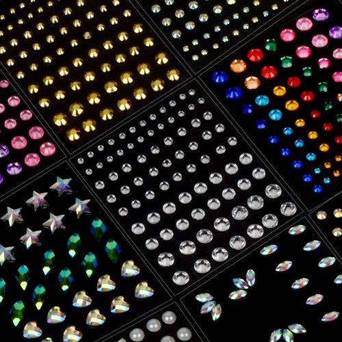 Face Jewels Stickers Gems, 9 Sheets Eye Body Face Gems, Rhinestone Eye Body Jewels Stickers, Self Adhesive Rhinestones Rainbow Face Gems for Women Festival Accessory