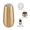 Lifecapido 2 Pack Stemless Champagne Tumblers, 6 Oz Champagne Insulated Tumblers, Double Insulated Champagne Flute Tumbler, Unbreakable Champagne Glasses for Friends Birthday Christmas Wedding (Gold)