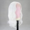 BTWTRY Short White Wig Loose Curly Wavy Lace Front Wigs Synthetic Hair Snow White Bob Wigs for Black Women Pre Plucked Natural Hairline with Baby Hair (White)