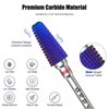 Depvko Tornado Nail Drill Bits, 3/32'' Carbide Drill Bits for Nails, Professional Advanced Safety Efile Bits for Acrylic Nail, Fast Remove for Manicure Pedicure Cuticle Gel Polishing(Fine, Purple)
