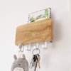 KAIYING Key Holder, Mail, Letter and Key Organizer Wall Mounted with 4 Hooks, Decorative Wood Aluminum Key Chain Rack Hanger for Entryway, Door, Kitchen, Hallway, Foyer