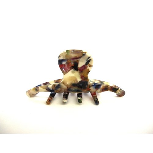 Medium/small multi colored marbled hair claw clip for fine, thin hair