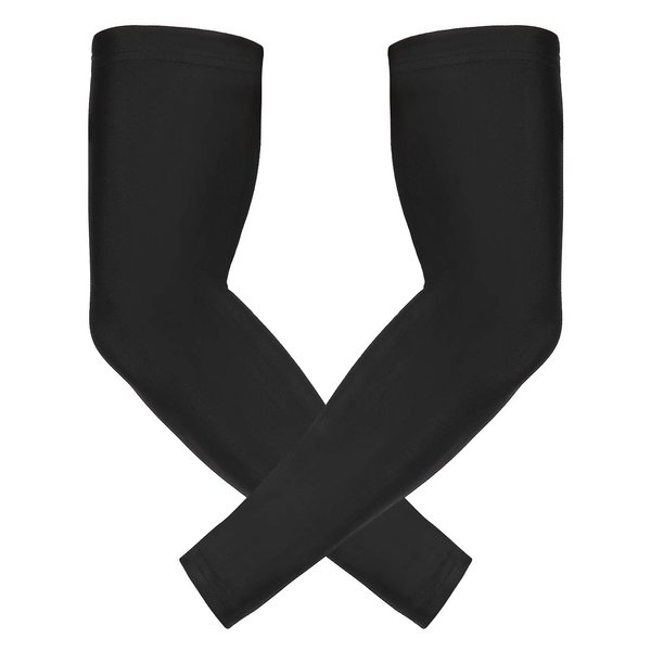 HDE Arm Sleeves for Men Women, Compression Sleeve Arm UV Protection Basketball Baseball Football Black - L